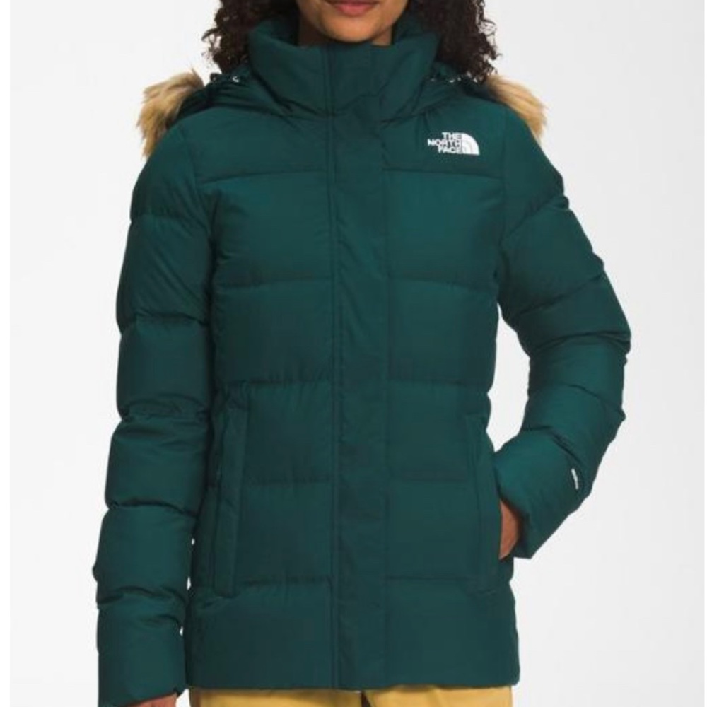 NWOT TNF down jacket with removable faux fur hood